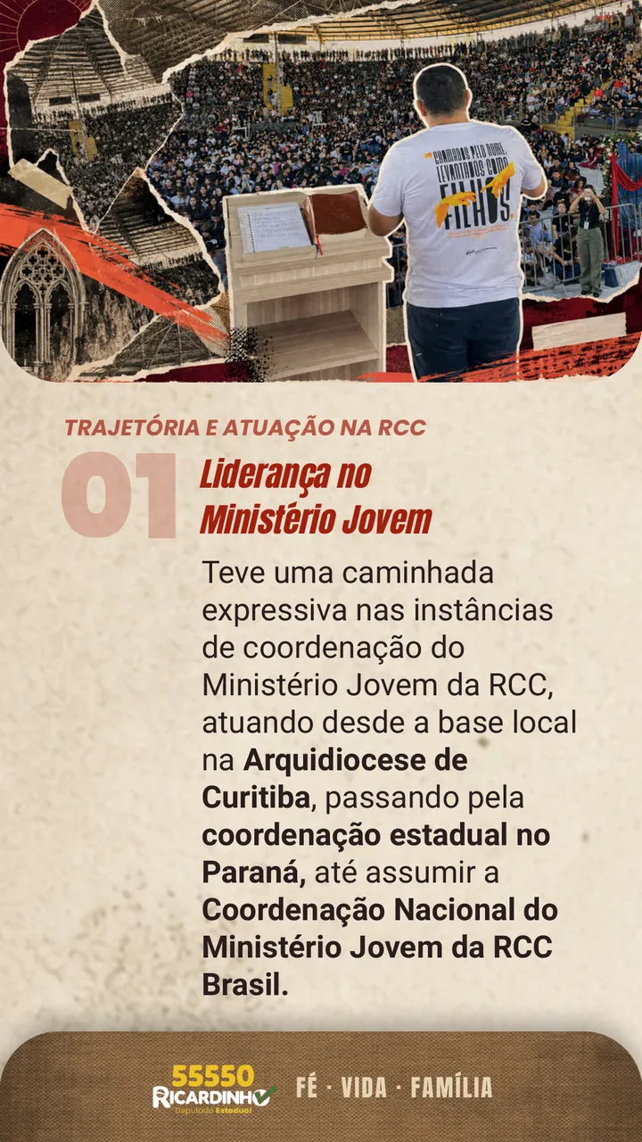 Trajetória na RCC, 01: liderança no Ministério Jovem, da Arquidiocese de Curitiba à coordenação nacional.