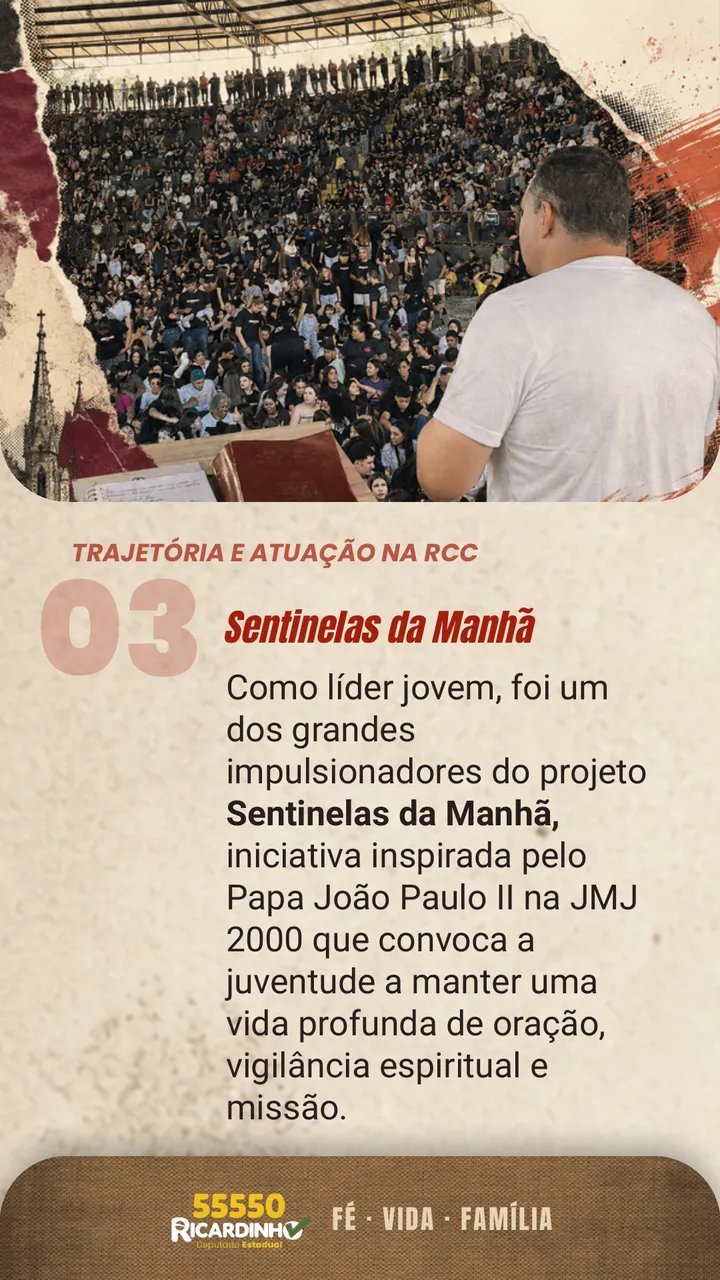 Trajetória na RCC, 03: impulsionador do projeto Sentinelas da Manhã.
